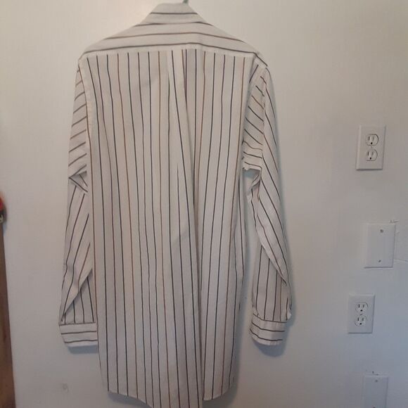 Wearguard Button Up Shirt Mens Large White Striped Long Sleeve Work - Picture 7 of 9